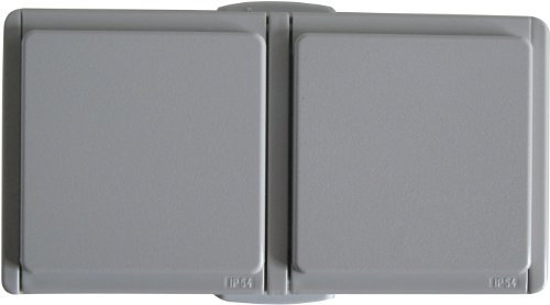 UNITEC 45465L Steckdose 2-Fach Aufputz lose Aquarius FR, grau