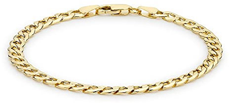 CARISSIMA Damen 9k (375) Gelbgold Hollow 5mm Panzerkette-Armband 21.5cm/8.5zoll 1.23.5514