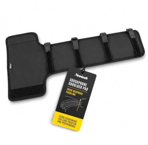 Neotech Sousaphone Shoulder Pad – Padded Neoprene Non-Slip Shoulder Cushion for Sousaphone | Removable Insert, Weather-Resistant Marching Band Accessory – Black, Made in USA