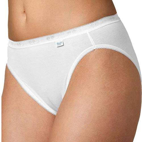 Sloggi 10107304 Damen Slip 2er Pack strapazierfähig und elastisch mit Stretch, Groesse 44, 2X weiß