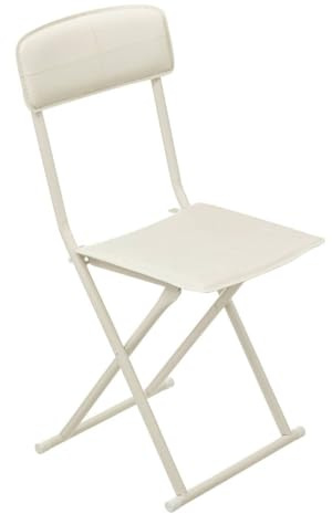 Atmosphera - Klappstuhl Kunstleder beige - Klappstuhl Creme, PVC und Stahl, Abmessungen L. 40,5 x l. 40 x H. 83 cm