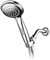 DreamSpa 9-Setting High-Power Ultra-Luxury Handheld Shower Head with Patented ON/Off Pause Switch and 5-7 Foot Stretchable Stainless Steel Hose (Premium Chrome) Use as Overhead or handshower