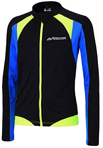 Airtracks Herren Fahrradtrikot Langarm Pro T - Radtrikot - Jersey - Reißverschluss - Atmungsaktiv - Schnelltrocknend - Reflektoren