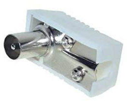 S/CONN maximum connectivity Antennenkabel mit abgewinkeltem Koaxialstecker 9,5 mm 1 Stück [Weiß]