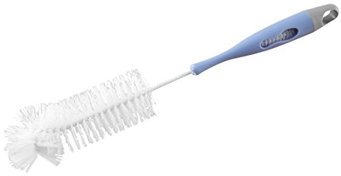 Fackelmann Babyflaschenbürste TECNO, Reinigungsbürste für Flaschen, Spülbürste für Schnuller (Farbe: Weiß/Blau), Menge: 1 Stück
