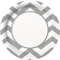Unique Party 38615 - 23cm Silver Chevron Party Plates, Pack of 8