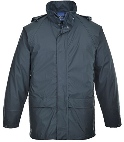 Portwest S450 Sealtex Classic Jacket Long Sleeve Waterproof Concealed Stud | Navy, 2X Large, EN 343 Class 4:1, UPF 50+, Generous Fit, Double Storm Flap, Pack Away Hood, Secure Storage, 2 Pockets