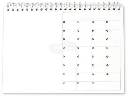 MY MANDARINE GB009O - Calendrier perpétuel 12 feuilles - Gamme Blanche - 21x16 cm