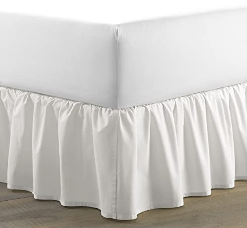 Laura Ashley Home Solid Ruffled Bedskirt, King, White