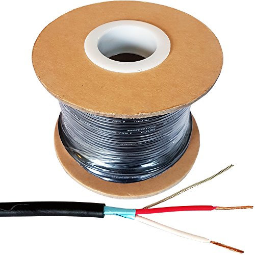 25m 2 Core Shielded Screened Audio Cable – PURE COPPER – Microphone Lead Reel – Perfect for XLR & 6.35mm Connectors – OFC Instrument/Mic Drop Install Studio Wire