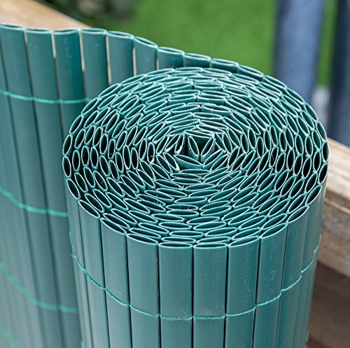 Papillon Artificial Green Bamboo Cane Plastic Garden Fence Screening Roll Privacy Border 4m x 2m (13ft 1in x 6ft 7in)