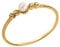 Ardeo Aurum Damenring aus 375 Gold Gelbgold mit 0,02 ct Diamant Brillant 3,5 mm Perle Süßwasserperle Vorsteckring Stapelring