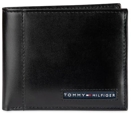 Tommy Hilfiger Sw-915675-blk Pelle Portafoglio Bi-Fold, Black Cambridge, Sottile, Taglia Unica Uomo