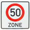 ORIGINAL Verkehrszeichen 50 ZONE 60 x 60 cm Verkehrsschild für Geburtstag Geschenk Geburtstagsschild Straßenschild Verkehrsschilder Schild Schilder Strassenzeichen Strassenschilder Zonenschild 50 km/h