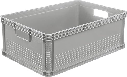 keeeper Robert Caja de almacenaje, plástico, 45 l, Gris Claro, 60 x 40 x 22 cm