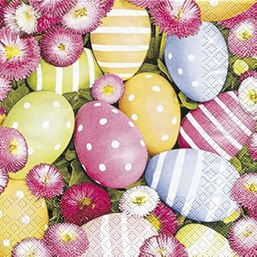 Home Fashion Lunch-Serviette Easterflair Bellis, 33 x 33 cm, mehrfarbig, Einheitsgröße