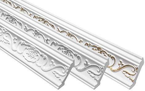 Marbet Deckenleiste B-06 weiß aus Styropor EPS - Stuckleisten gemustert, im traditionellen Design - (30 Meter Sparpaket) Stuck Styroporprofile Zierleisten