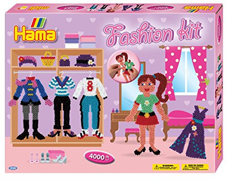 Hama 3134 - Geschenkpackung Fashion Kit, ca. 4000 Bügelperlen, Stiftplatte und Zubehör