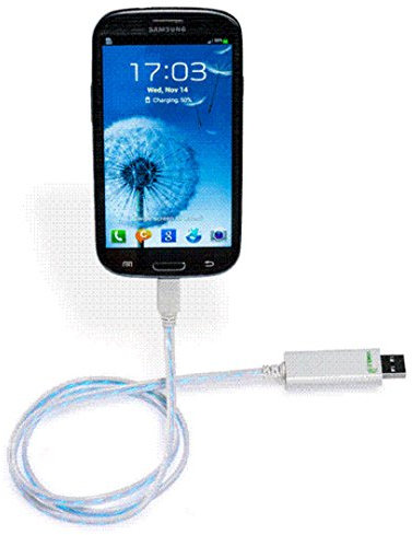 Kentron Smart Light Cable, Cavo Micro USB per Ricarica e Sincronizzazione Luminoso, Bianco