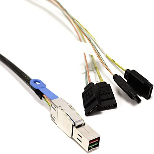 BeMatik - Cable MiniSAS-HD SFF8644 a SATA 7pin de 1m