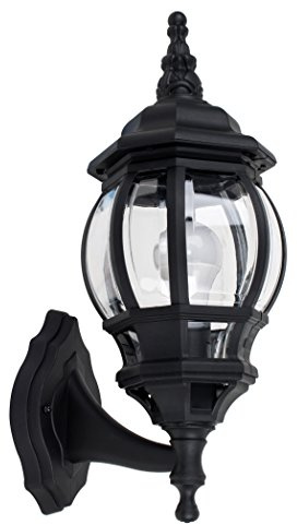 MiniSun | Traditional Style Black & Clear Outdoor Security Wall Light Lantern IP44 Rated | Outdoor Lights & Home/Garden Improvements Essential | | Mains Wired