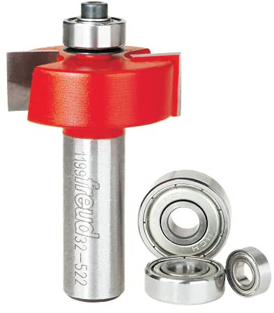 Freud 5/16, 3/8, 7/16, 1/2 Depth Rabbeting Bit Set with interchangeable bearings with 1/2 Shank (32-522)