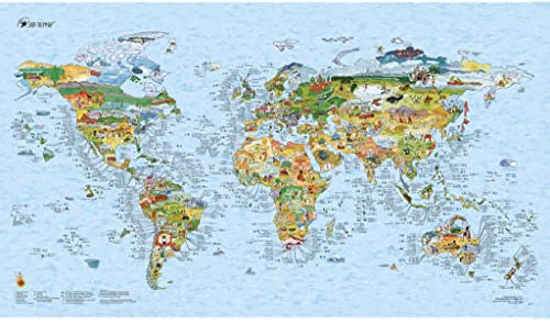 Surf Weltkarte | AWESOME MAPS | Entdecke die Besten 300 Surf Spots der Welt - 97,5 x 56 cm Poster (Surftrip Map)