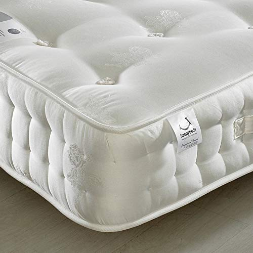 happybeds Orthopaedic 2000 Pocket Sprung, Signature Platinum Medium Firm Tension Mattress with Natural Fillings - 5ft UK King (150 x 200 cm)