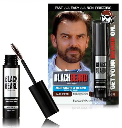 Colorante temporal para barba Blackbeard for Men de 12 ml, color marrón oscuro