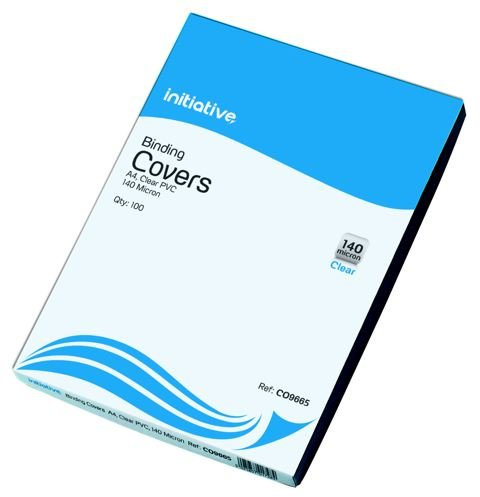 Initiative PVC Binding Covers A4 140 Micron Clear Pack 100