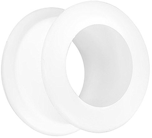Piersando Silikon Flesh Tunnel Ohr Plug Piercing Ohrpiercing Extra Big Flexibel Weich Soft XXL 18mm Weiß