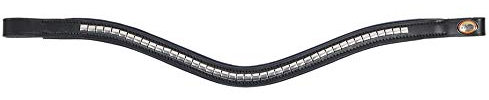 Hans Melzer Horse Equipment Stirnriemen Kreuth, schwarz/silber, Extra Warmblut