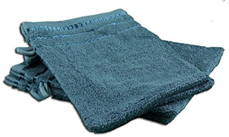 Gözze - Lot de 4 Gants de Toilette, Berlin, 100% Coton, 17 x 24 cm - Pétrole