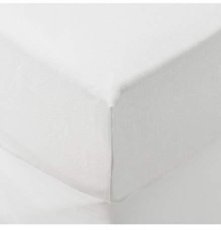 Maison futée - Drap housse 2 personnes 140x190 cm 100% Coton - Blanc