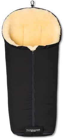 Hofbrucker Lammfell-Fußsack Iglu Kinderwagen, Buggy, Schlitten / Winterfußsack atmungsaktiv / Warmer Fußsack wind- & wasserabweisend / Universell verwendbar / Made in Germany