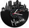GRAVURZEILE Schallplattenuhr - Skyline München - Wanduhr aus gegossenem Vinyl mit Stadt Skyline 30 cm - Upcycling Designer Uhr - Moderne Wanduhr im Retro Vintage Style - Made in Germany