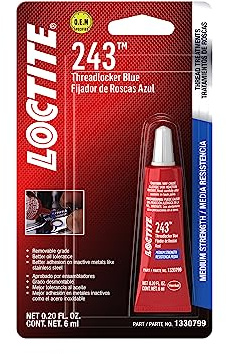 Loctite 1330799 243 Blue Oil Resistant Threadlocker Tube, 6-Milliliter by