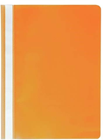 Exacompta 449209B 25er Pack Plastik-Schnellhefter. Aus PP-Folie für DIN A4 kaufmännische Heftung orange mit Beschriftungsstreifen Hefter Ideal für Büro und Schule