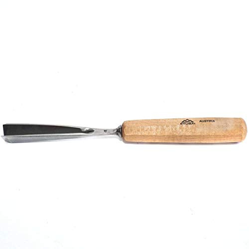 STUBAI-554116 Gerader Gaißfuß 16 mm | Profi-Schnitzeisen Serie 55, Stich 41 | einseitig geschliffen | für Kerb- & Reliefschnitzarbeiten, Figuren & Profilleisten