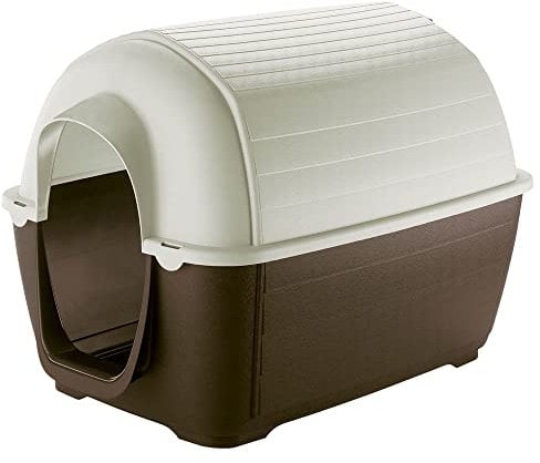 Ferplast Niche d'extérieur pour chiens KENNY 07, résistant aux chocs et rayons UV, système de drainage des liquides, grille pour l'aération, démontable pour le nettoyage, 80 x 111,6 x h 80 cm