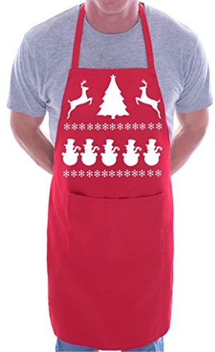 Print4U Christmas Reindeer Santa BBQ Cooking Funny Novelty Apron