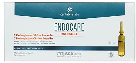 Endocare Radiance C Proteoglicanos Oil-Free - Ampollas Faciales Antiedad, Regeneradoras y Antioxidantes, con Vitamina C, Todo Tipo de Pieles, Negro, 30 Ampollas x 2Mililitros, 60 Mililitros