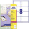 AVERY Zweckform L7765-40 Hochglanz-Etiketten (320 Glossy Aufkleber, 99,1x67,7mm auf A4, selbstklebend, bedruckbar, hochglänzendes Papier zur Produktkennzeichnung, für Laser-Drucker) 40 Blatt, weiß