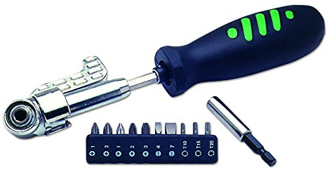 Laser 2517 Screwdriver 3 Way Angled Head 10 Bits