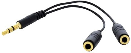 T'nB ADA35235 - Cavo sdoppiatore jack 3.5 mm stereo per cuffie e auricolari, Nero