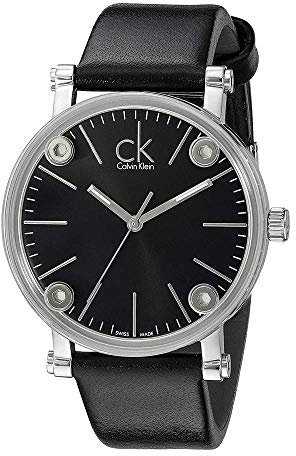 Calvin Klein Damen Analog Quarz Uhr mit Leder Armband K3B231C6