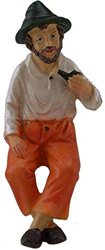 Großvater sitzend mit Pfeife, für 9cm Figuren, 2tlg. Set