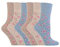 6 Pairs Women's Sockshop Cotton Gentle grip socks 4-8 uk, 37-42 eu Rose GG46
