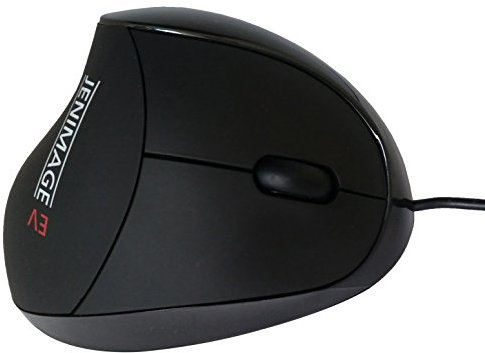 Jenimage Ergonomische Maus JI-CS-01 EV | Vertikal Maus in Schwarz | Design Ergo Maus für Linderung und Vermeidung von RSI Syndrom | 5 Tasten Vertikalmaus
