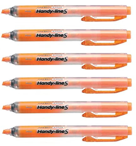 Pentel Textmarker, 6 Stück einziehbar/wiederaufladbar handy-line S Orange